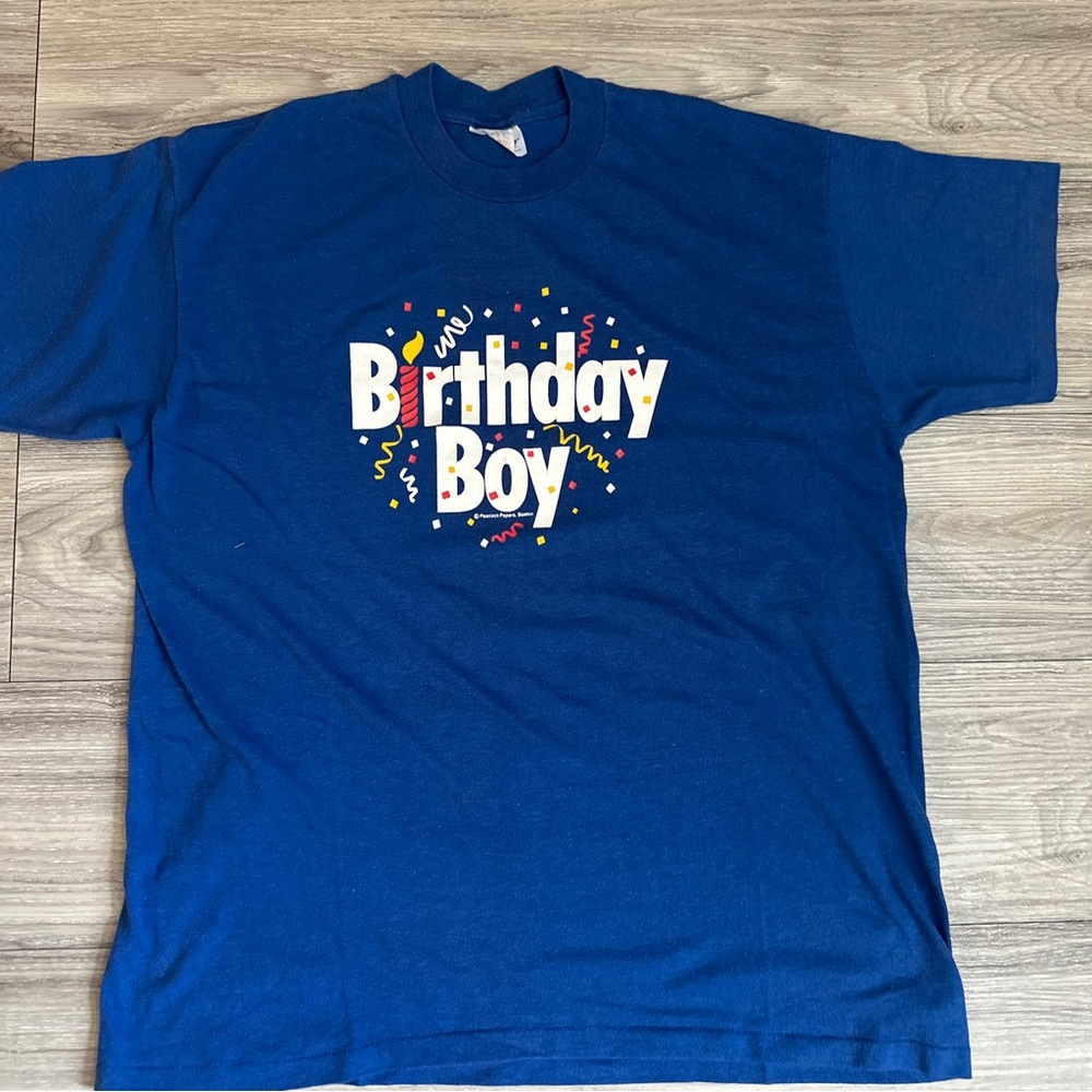 Vintage birthday boy shirt on stedman made in USA t shirt single stitch XL